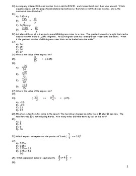 Preview of 7th Grade Math State Exam Questions by Unit_Review