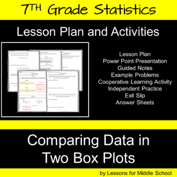 Preview of 7th Grade Math - Statistics - Comparing Data in Two Box Plots (CCSS Aligned)