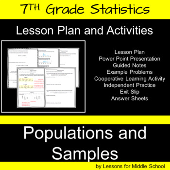 Preview of 7th Grade Math - Statistics - Populations and Samples (CCSS Aligned)