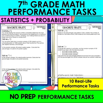 Preview of 7th Grade Math Statistics and Probability Performance Tasks