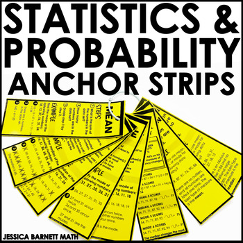 Preview of 7th Grade Math Statistics and Probability Unit Anchor Strips