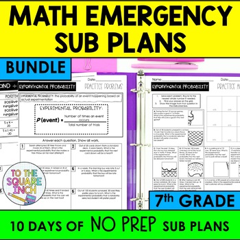 Preview of 7th Grade Math Sub Plans Bundle