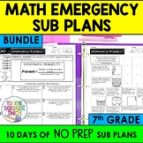 7th Grade Math Sub Plans Bundle