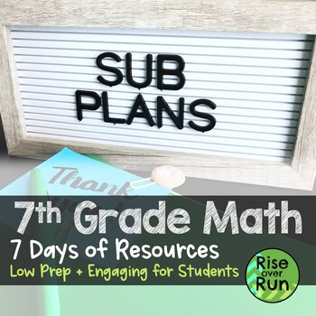 Preview of 7th Grade Math Sub Plans Bundle with Activities