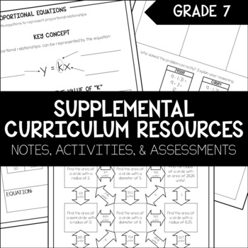 Preview of 7th Grade Math Supplemental Curriculum Resources