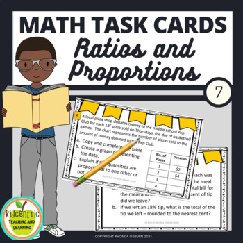 Preview of 7th Grade Math Task Cards - Ratios and Proportional Relationships