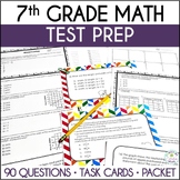 7th Grade Math Test Prep End of Year Review Packet and Task Cards