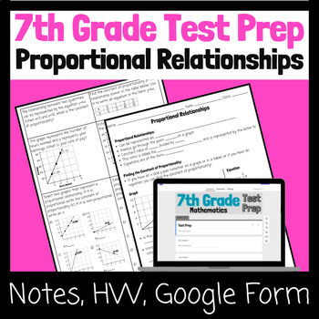 Preview of 7th Grade Math Test Prep/ Review/ ACAP - Proportional Relationships