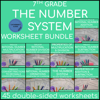 Preview of 7th Grade Math The Number System Classwork or Homework BUNDLE