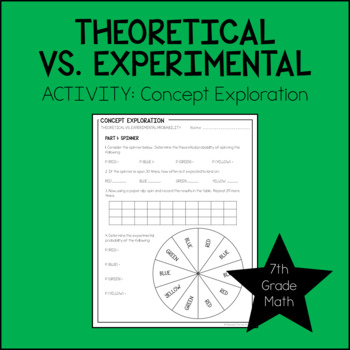 Preview of Theoretical & Experimental Probability Activity | 7th Grade Math
