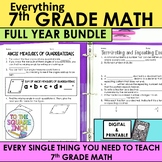 7th Grade Math Ultimate Curriculum Bundle | Notes, Task Ca