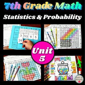 Preview of 7th Grade Math Unit 5 Statistics & Probability Curriculum