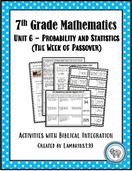 Preview of 7th Grade Math Unit 6 - Probability and Statistics with Biblical Integration