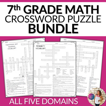 Math Vocabulary Crossword Puzzles Worksheets Teaching Resources Tpt