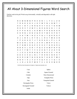 7th Grade Math Vocabulary Word Search Puzzles | TpT