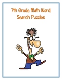 7th Grade Math Vocabulary Word Search Puzzles