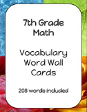 7th Grade Math Vocabulary Word Wall Cards