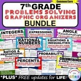 Preview of 7th Grade Math  WORD PROBLEMS Graphic Organizer BUNDLE: end of year