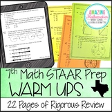 7th Grade Math Warm Ups - STAAR Review & Prep