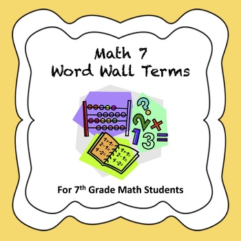 Preview of 7th Grade Math Word Wall Terms
