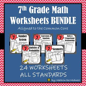 Preview of 7th Grade Math Worksheets/Homework
