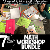 7th Grade Math Workshop Activity Bundle - Math Station - M