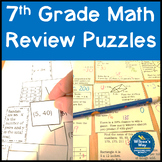 No Prep 7th Grade Math Review Puzzles