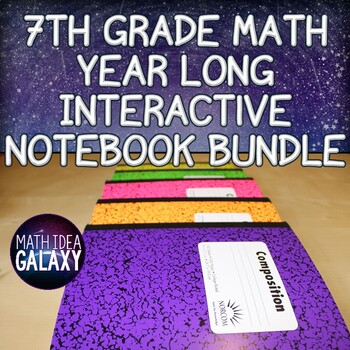 Preview of 7th Grade Math Year Long Interactive Notebook Bundle