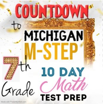 Preview of 7th Grade Michigan M-STEP Math Test Prep / Review - 10 Days of Practice!