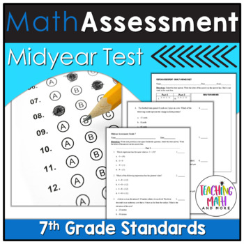 Preview of 7th Grade Midyear Math Test | Grade 7 Math Test Prep Assessment
