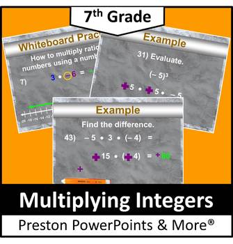 Preview of (7th) Multiplying Integers in a PowerPoint Presentation