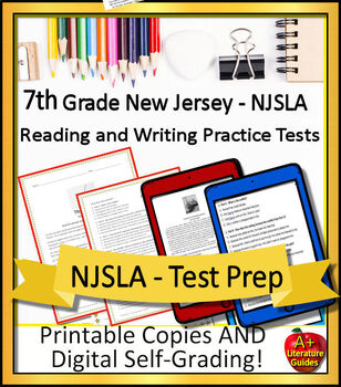 Preview of 7th Grade NJSLA Reading and Writing Practice Tests - New Jersey Test Prep