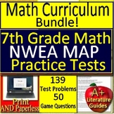 7th Grade NWEA MAP Math Bundle - Practice Tests & Games - 