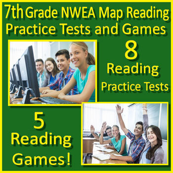Preview of 7th Grade NWEA Map Reading Practice Tests and Games - Printable Copies & Google