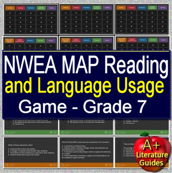 Preview of 7th Grade NWEA MAP Test Prep Reading and Language Usage Skills Game #1