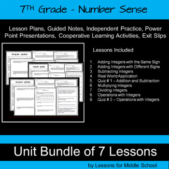 Preview of 7th Grade Math -Number System Bundle - Operations with Integers