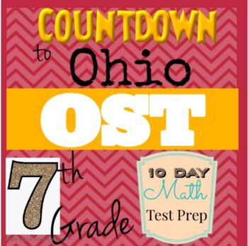 Preview of 7th Grade Ohio OST Math Test Prep / Review - 10 Days of Practice!
