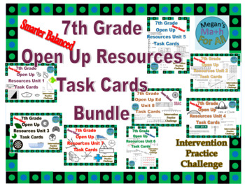 Preview of 7th Grade Open Up Resources All Task Card Bundle - Editable