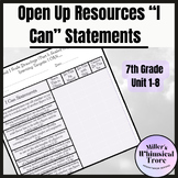 7th Grade Open Up Resources I Can Statements (Units 1-8)