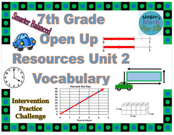 Preview of 7th Grade Open Up Resources Unit 2 Vocabulary - Editable - SBAC