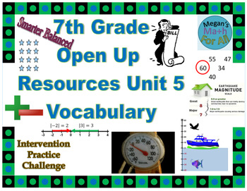 Preview of 7th Grade Open Up Resources Unit 5 Vocabulary - Editable - SBAC