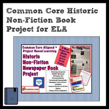 Preview of Historic Non-Fiction Book Project for Middle Grades ELA + Social Studies