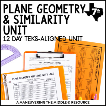 Preview of Plane Geometry & Similarity Unit | TEKS Circumference & Area of Circles Notes