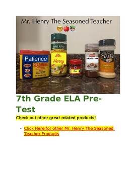 Preview of 7th Grade Pre-Test ELA