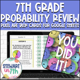 7th Grade Probability Review Task Card Pixel Art