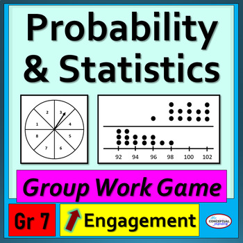 Preview of 7th Grade Probability & Statistics Spiral Review Game Activity - CCSS Fun Review