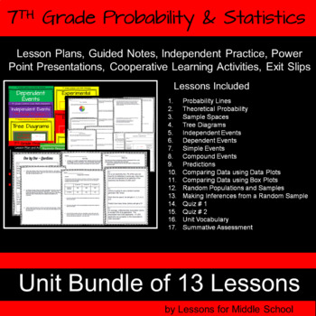 Preview of 7th Grade Math - Probability and Statistics Bundle