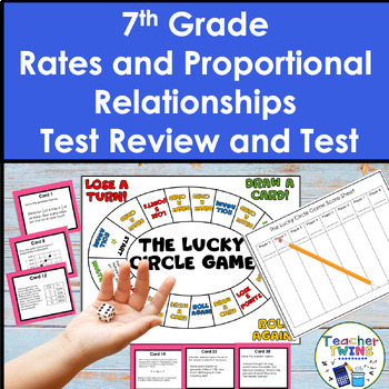 Preview of 7th Grade Rates, Percent, and Proportional Reasoning Review Game and Assessment