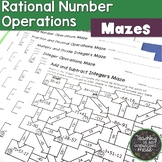 7th Grade Rational Number Operations Practice Mazes-Fracti