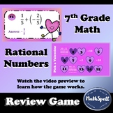 7th Grade Rational Numbers GAME - Valentine Math - Ready t